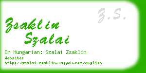 zsaklin szalai business card